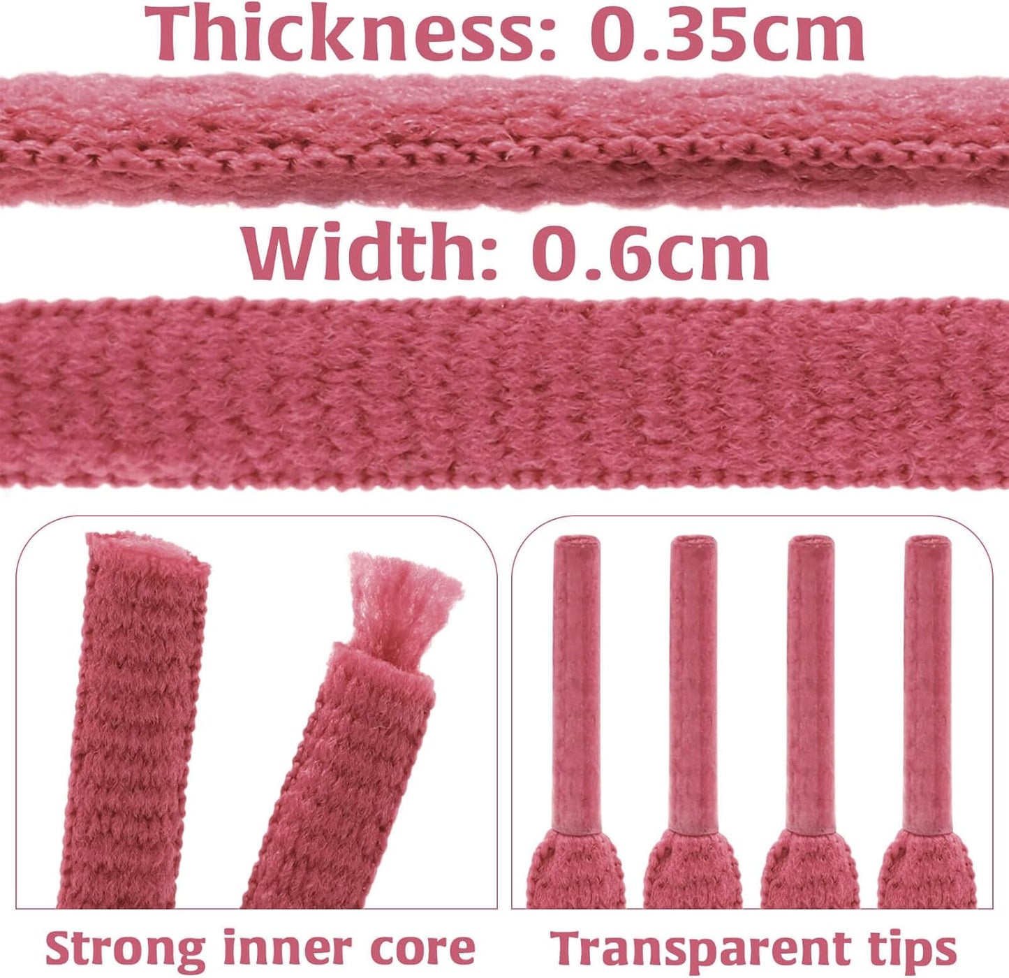 DELELE 2Pair Oval Shoes laces 42 Colors Half Round 1/4" Athletic ShoeLaces for Sport/Running Shoes Shoe Strings