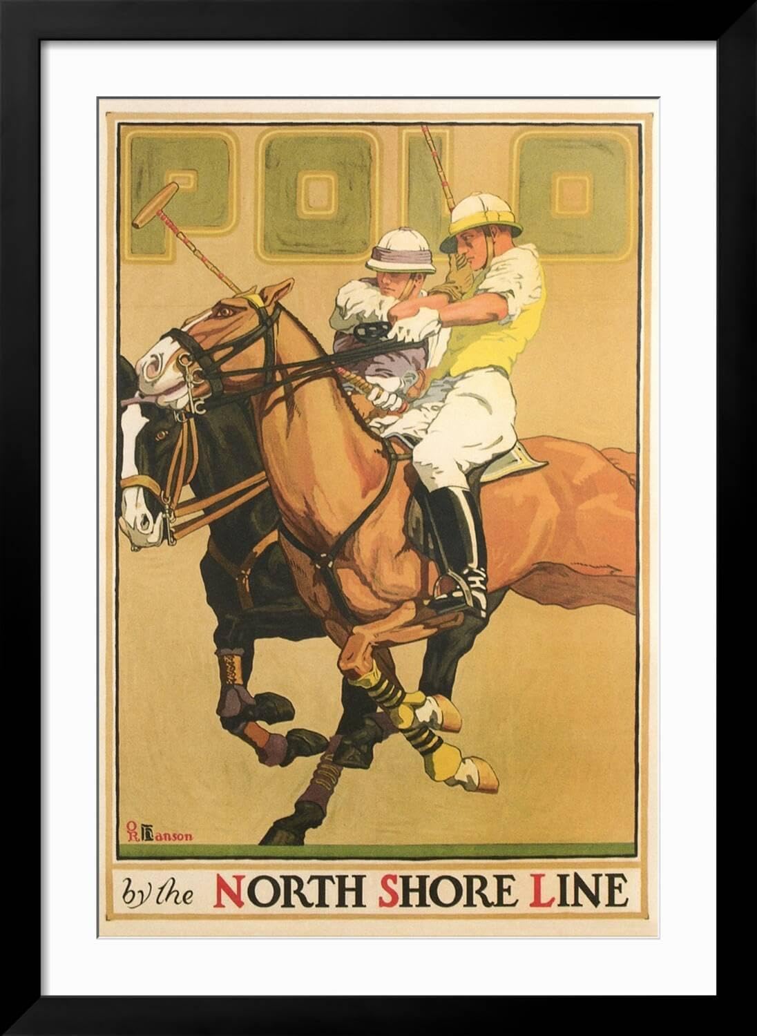 ART.COM Wall Art Print Polo Poster on Black Frame, 32" x 44"