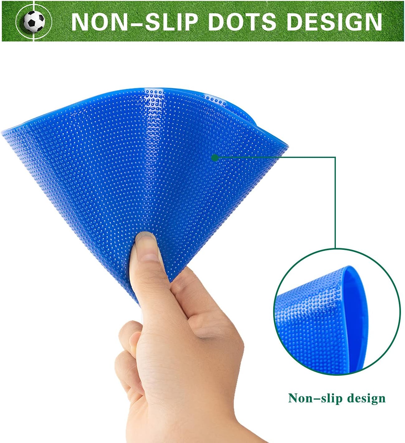 Spot Markers 9 Inch 10 Inch Non Slip Rubber Floor Markers Flat Field Cones Poly Dots for Soccer Basketball Sports Speed Agility Training and Drills