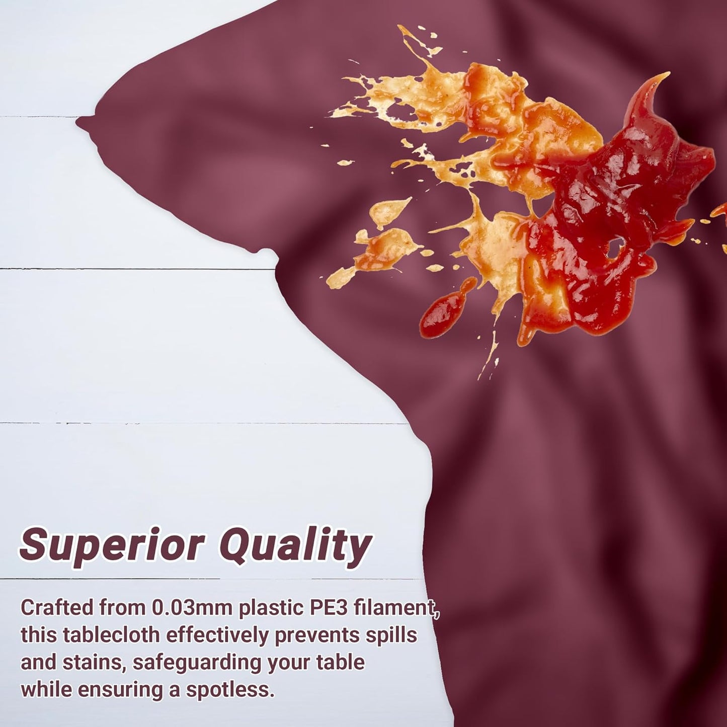 QZYL 12 PCS Wine Plastic Tablecloths, 54 in x 108 in Dinner Table Cloths, Rectangle Table Cover for Birthday Party Family Gathering Wedding