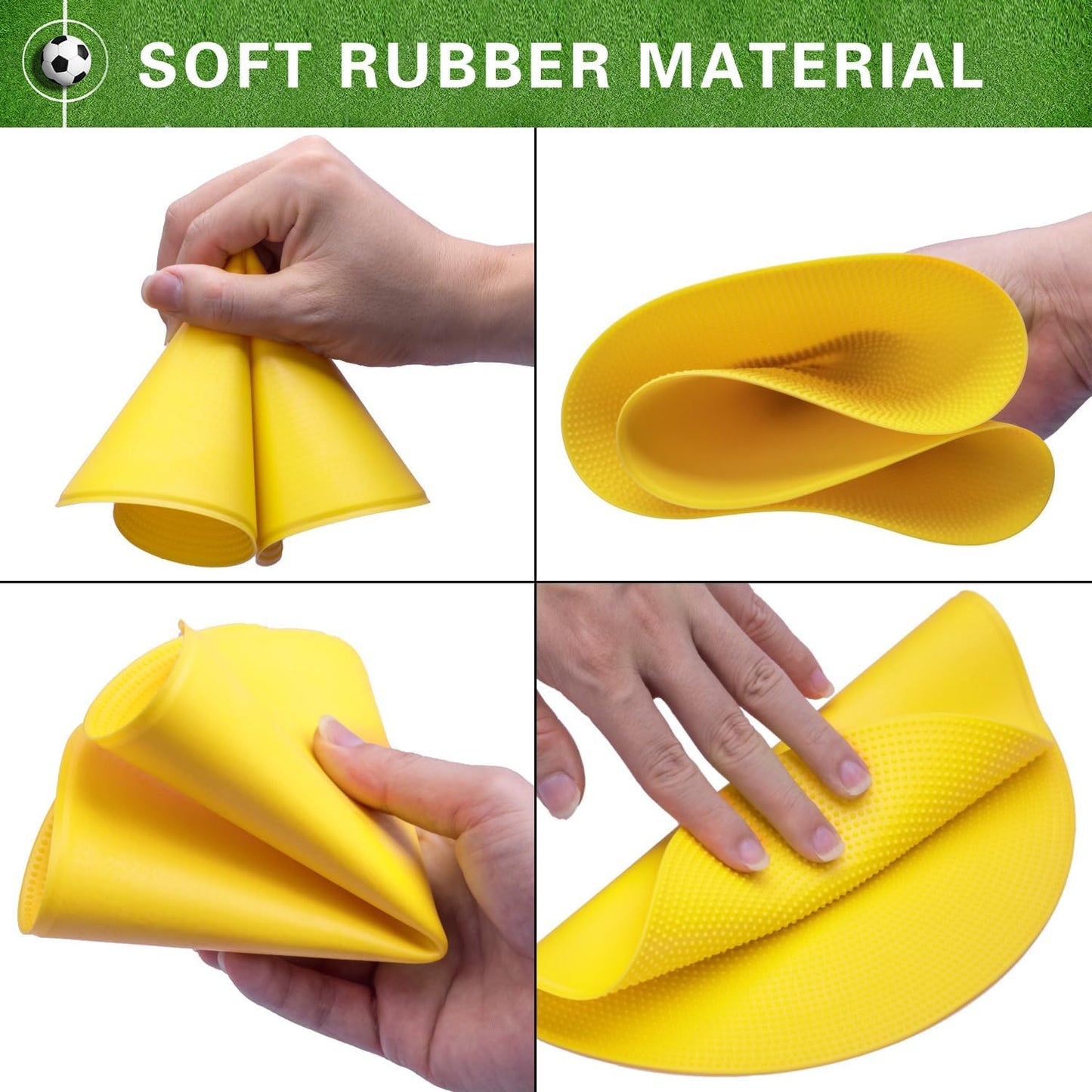 Poly Spot Markers 9 inch Non-Slip Rubber Agility Markers Flat Field Cones Floor Dots for Football, Soccer, Basketball Training Markers, School Activities, Exercise Drills, Social Distancing