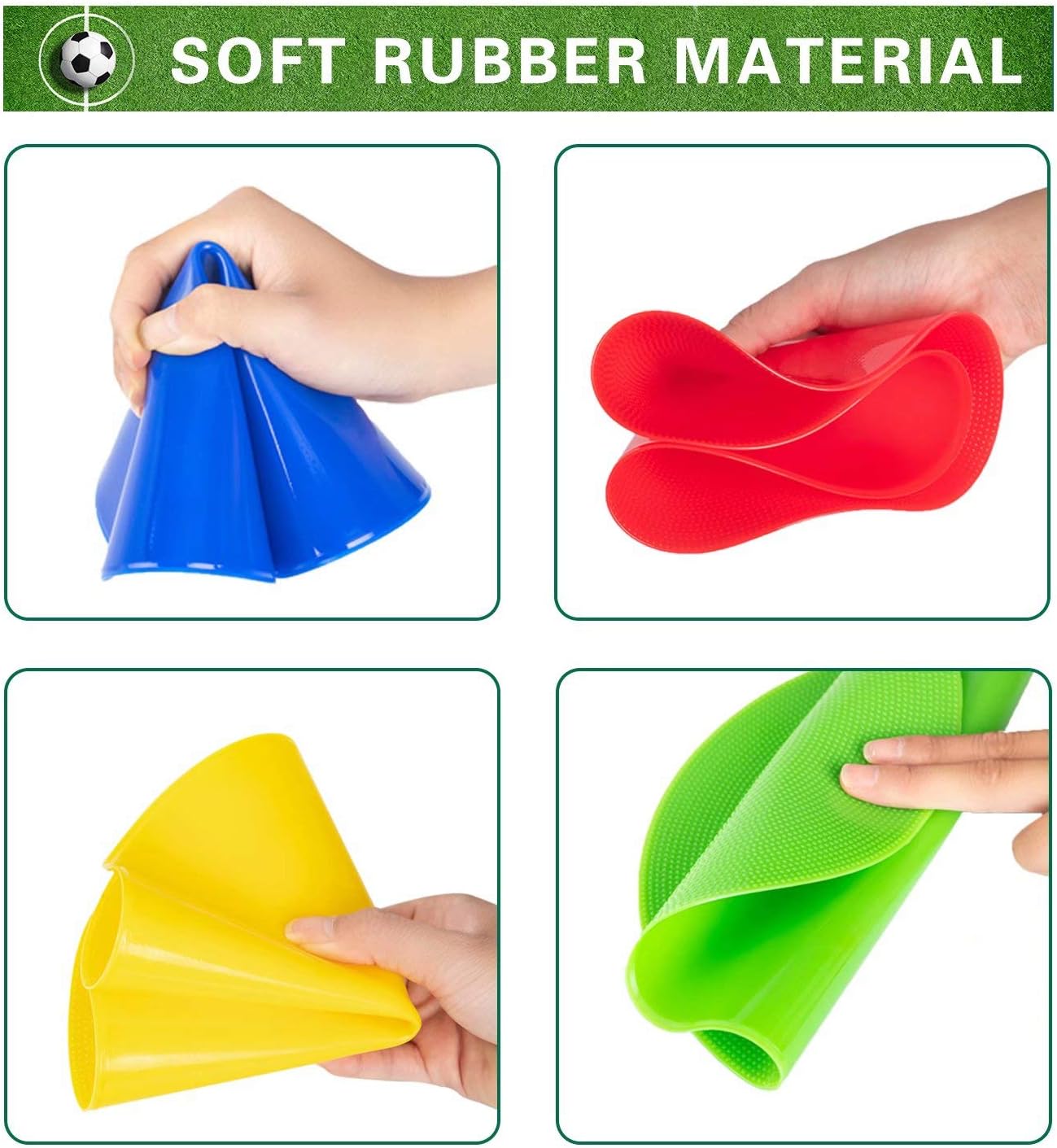 Spot Markers 9 Inch 10 Inch Non-Slip Rubber Agility Markers for Football, Basketball Training Markers, Dance Practice and Drills with Flat Cones Points