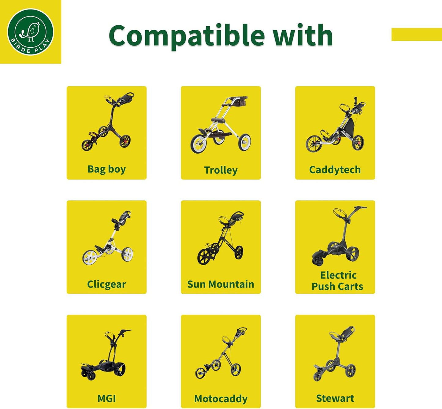 BirdeBag by BirdePlay - Golf Organizer for Push Cart with Accessories, Drink Holder