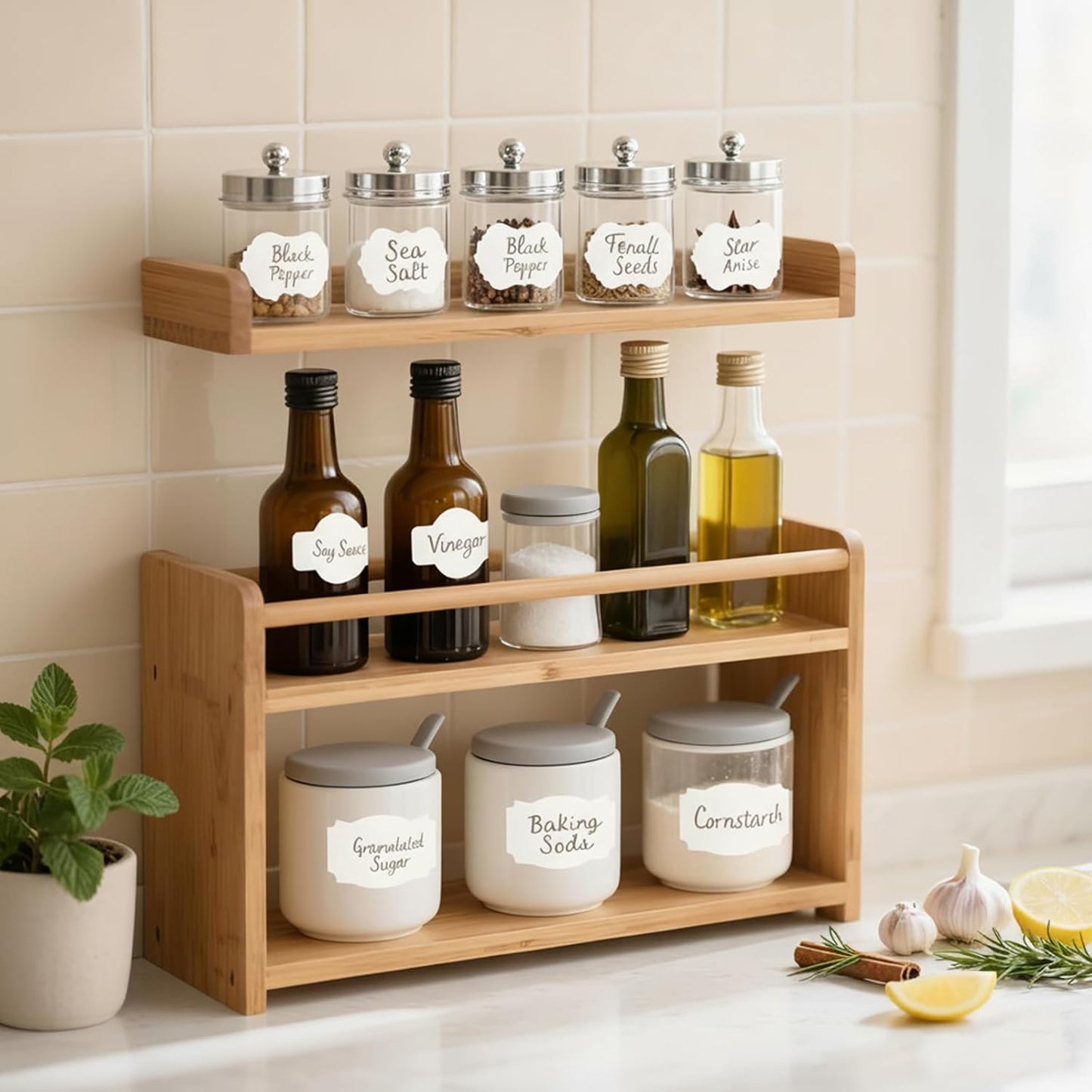 SallyFashion 200PC Label Stickers, 3x2 Inch Canning Labels for Mason Jars, All-Purpose Self-Adhesive Handmade Stickers for Bottles, Canning Supplies, Present Tags(White)