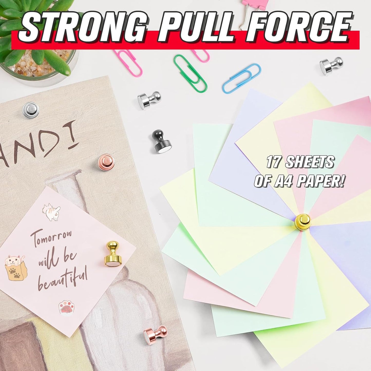 FINDMAG Magnets Refrigerator, 100 Pack Silver Neodymium Whiteboard Magnet, Decorative Magnets for Dry Erase Board, Small Strong Refrigerator Magnet for Office, Kitchen, Classroom, Locker Accessories