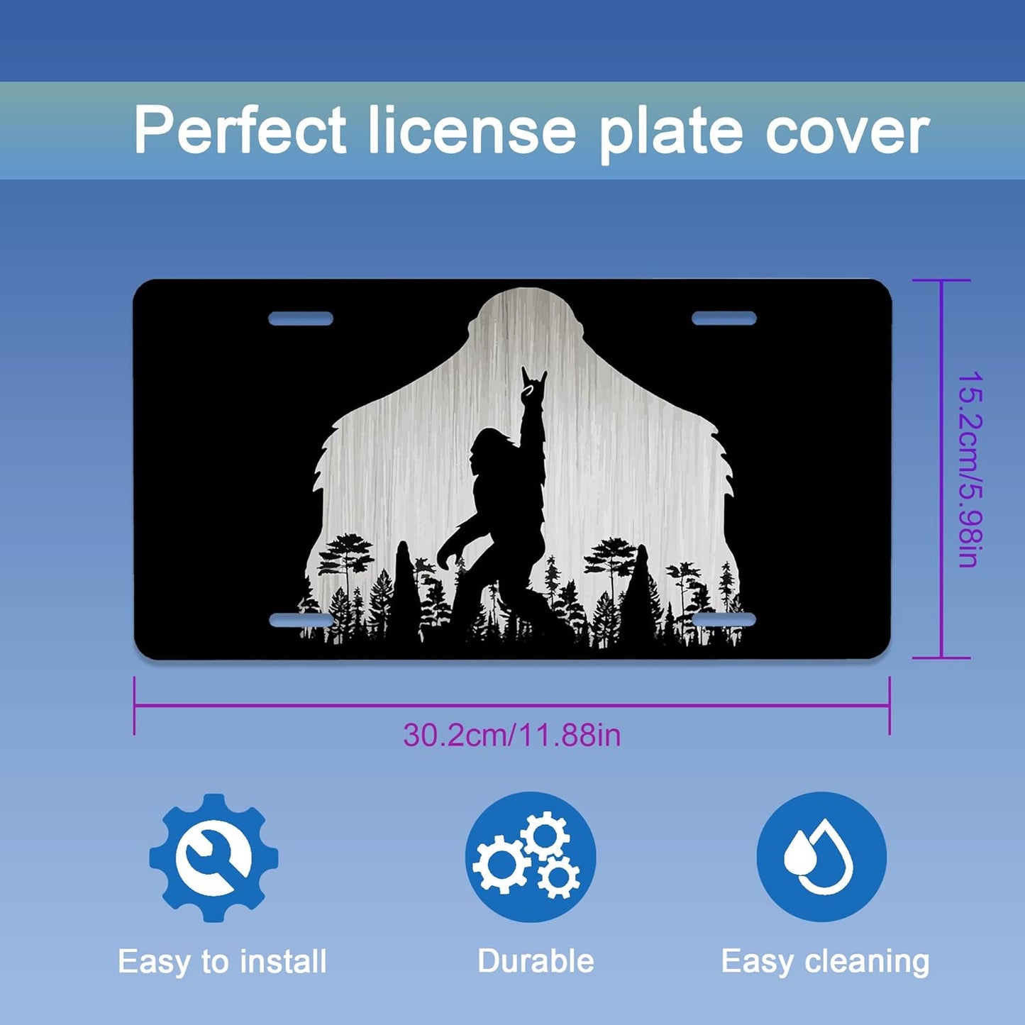 License Plate,Big Foot License Plates Decorative Car Front,Metal Car Plate,License Plate,Vanity Tag,Aluminum Noverlty License Plate for Men/Women/Boy/Girls Car 6×12 Inch