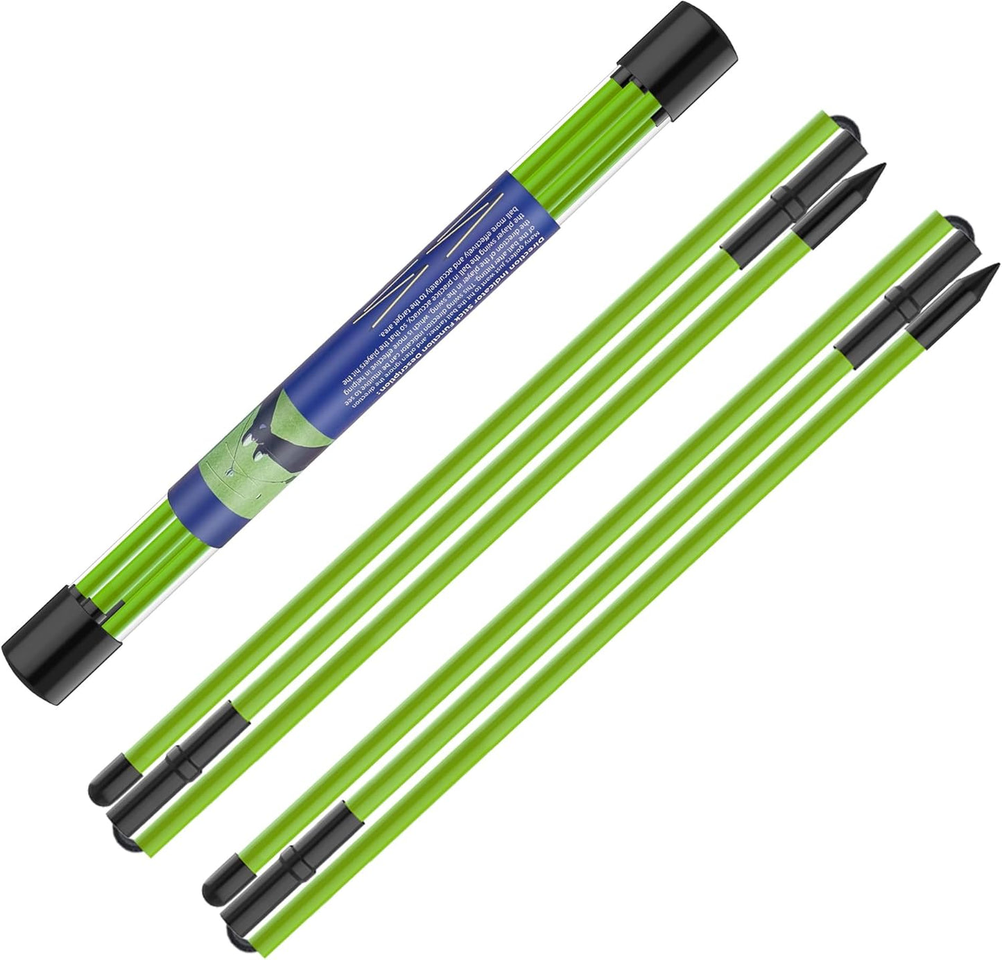 Kulamait 2 Pack Golf Alignment Sticks,Collapsible Golf Alignment Rods 48" Golf Practice Sticks Golf Training Aid for Aiming,Putting,Golf Training Sticks with Clear Tube Case