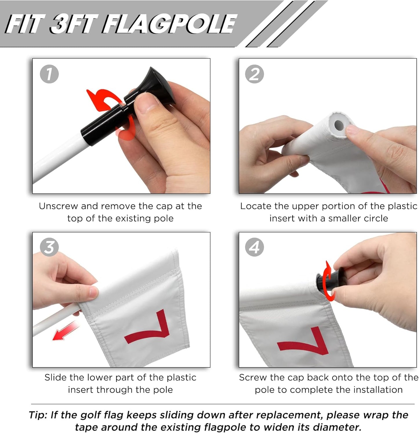 KINGTOP Numbered Golf Flag All 8x6 Inch – Upgraded Dual-Layer 420D Nylon, Double Sided Printing, Tube Inserted – Mini Practice Putting Green Flags for Yard