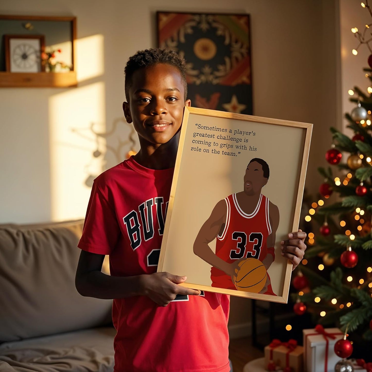 LOLUIS Motivational Basketball Superstar Hand-Drawn Artwork Sport Quote Wall Art Decorations (Unframed 16"x20", Basketball Player 8)