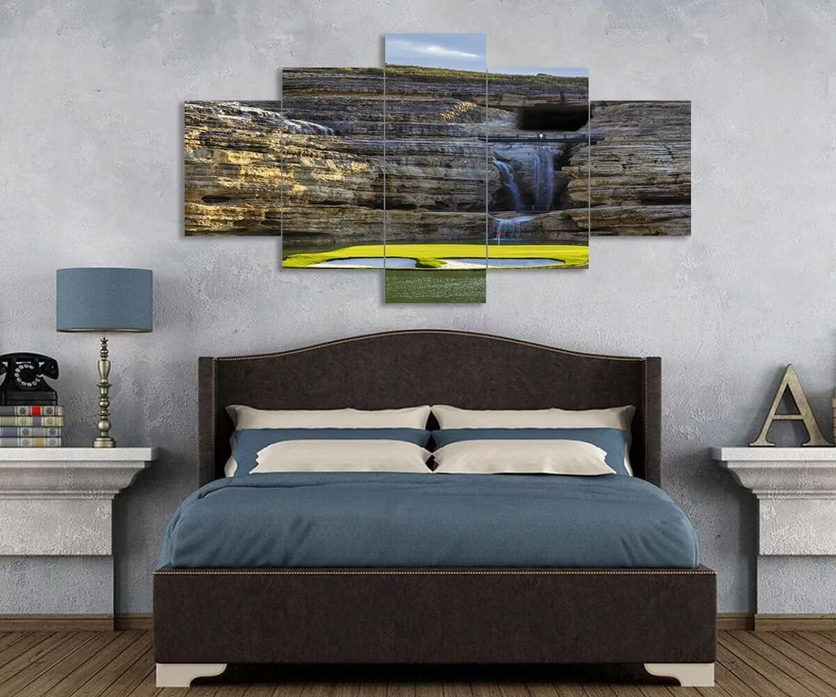 chenchenArt Payne's Valley Golf Course 19th Hole Wall Art for Living Room Bedroom Bathroom Home Decorations Payne's Valley Golf Course Picture Poster Canvas Prints Framed Ready to Hang(60''W x 40''H)