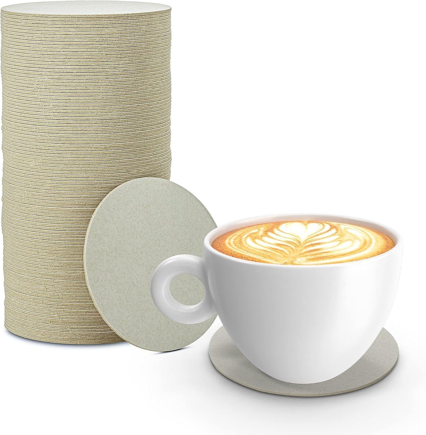 MT Products Off-White Round Paper Coasters for Drinks - 4” Blank Disposable Coasters (Pack of 1000) - Made in The USA