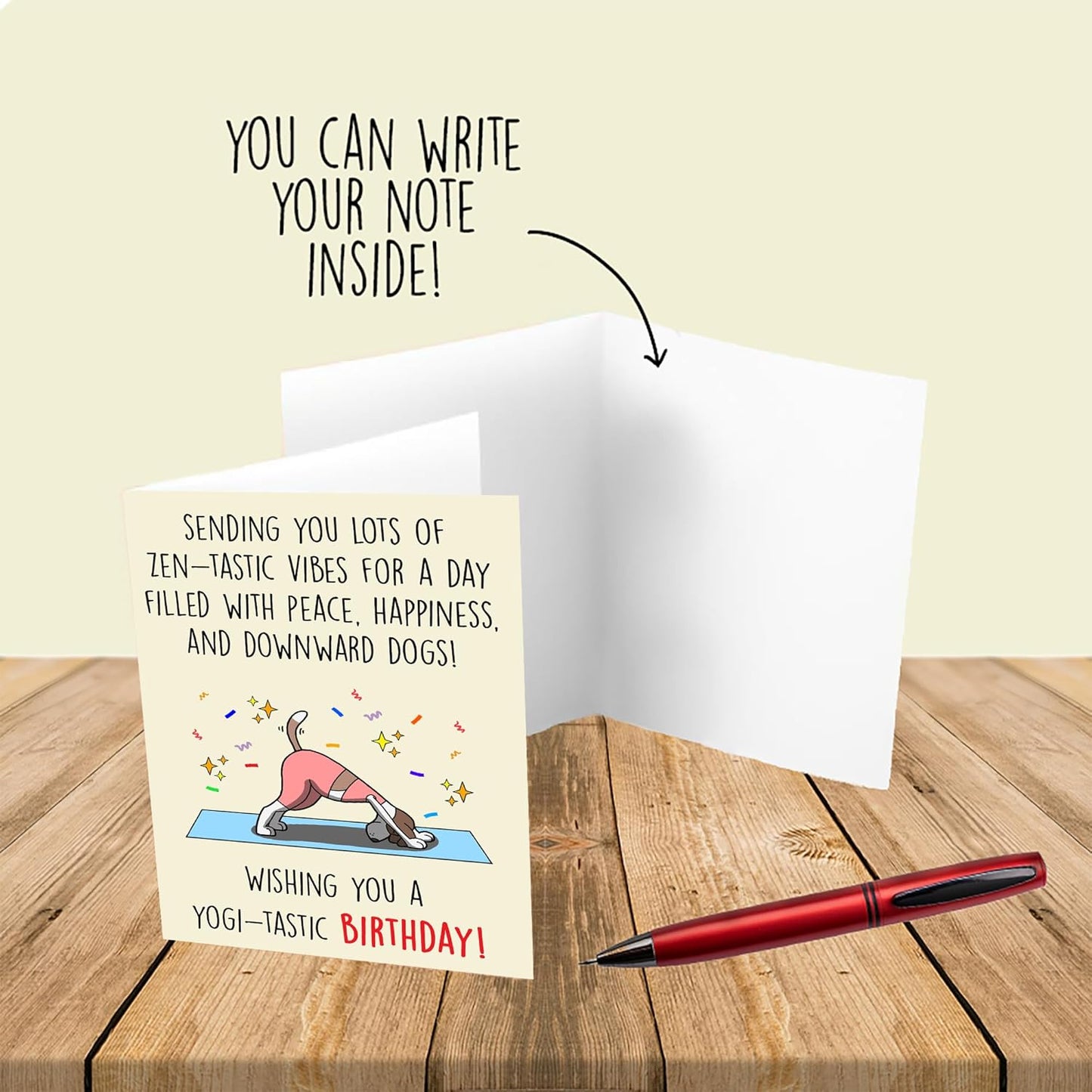 Cheerin Happy Birthday Card for Her - Funny Yoga Birthday Card - Humourous Greeting Card - Hilarious Gag Gift for Yoga Lover Women Girlfriend Wife