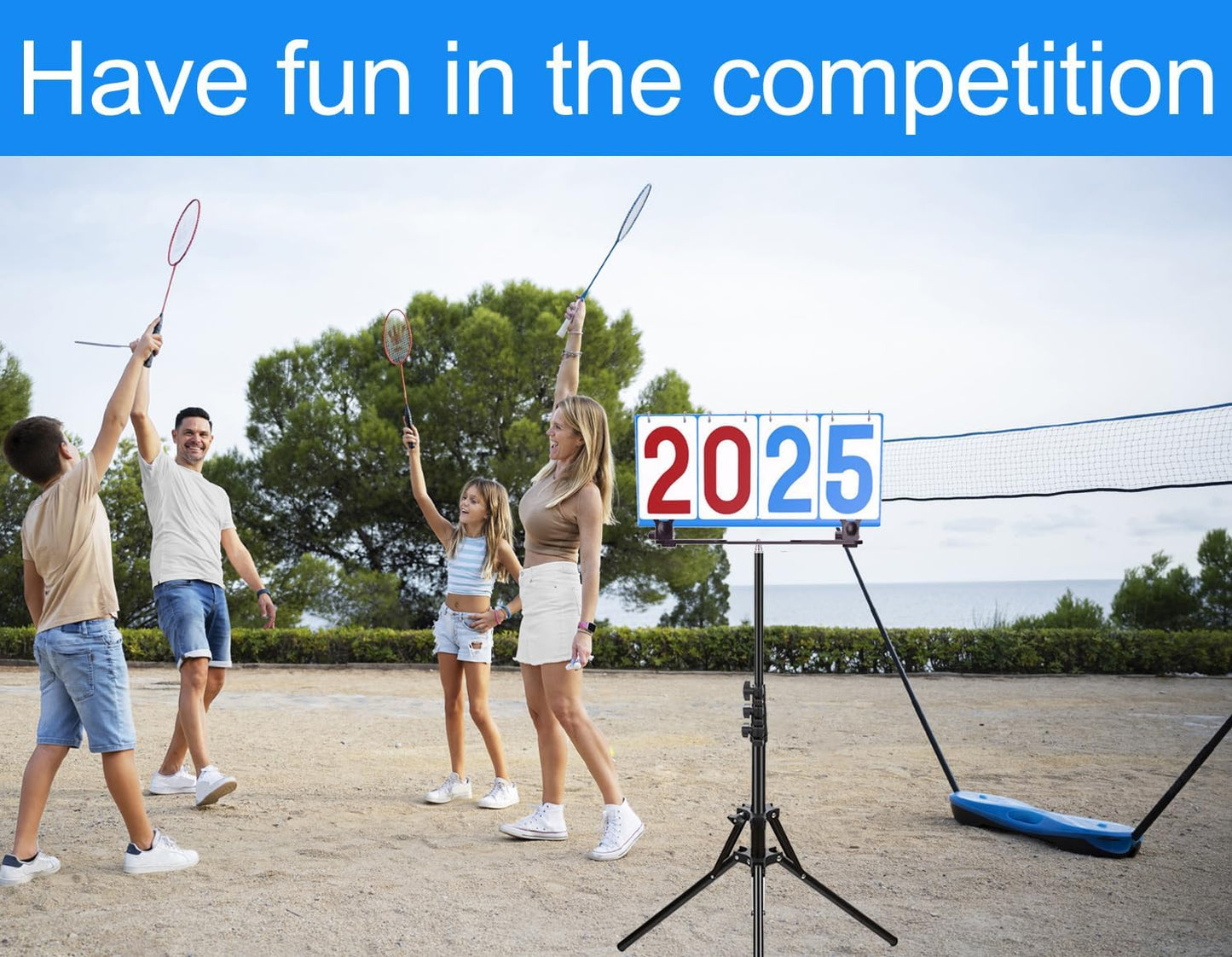 Purple River Manual Flip Scoreboard with Stand, Score Keeper for Outdoor/Indoor Games or Sports