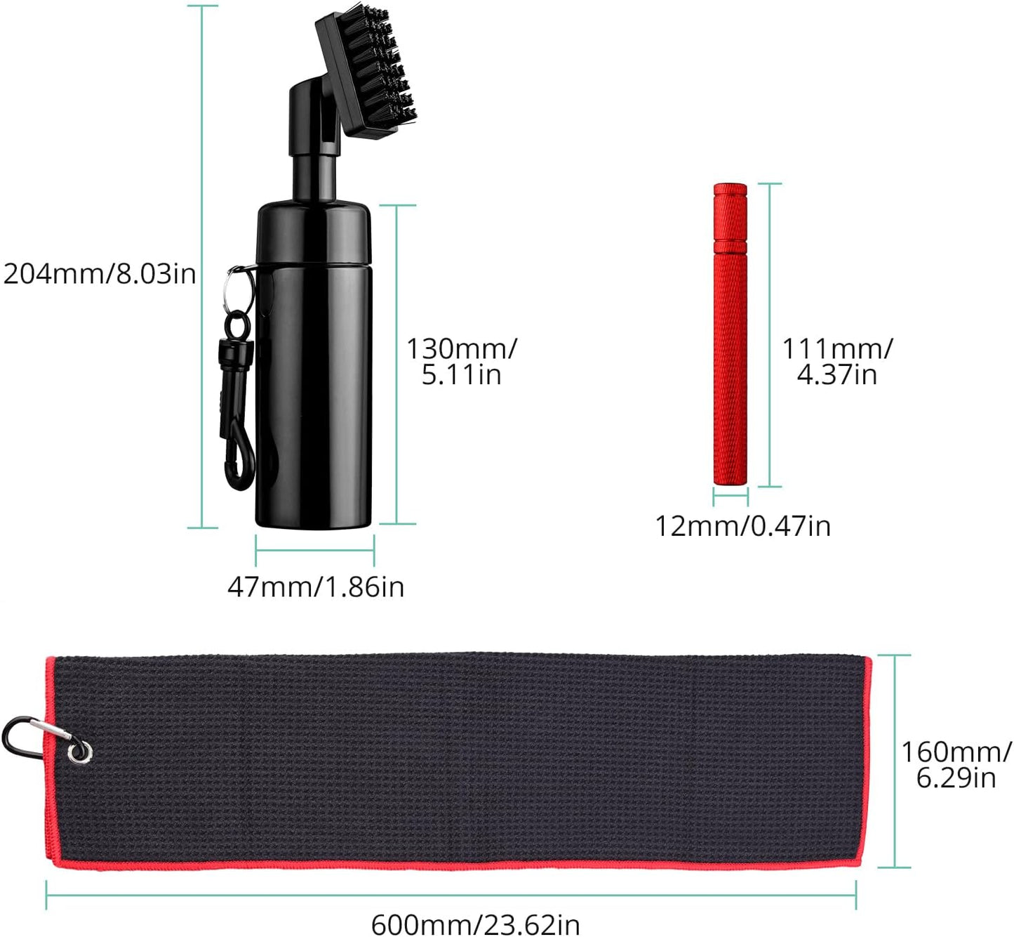 VINTEAM Golf Club Brush Cleaning Kit, Golf Towel, Golf Club Accessories