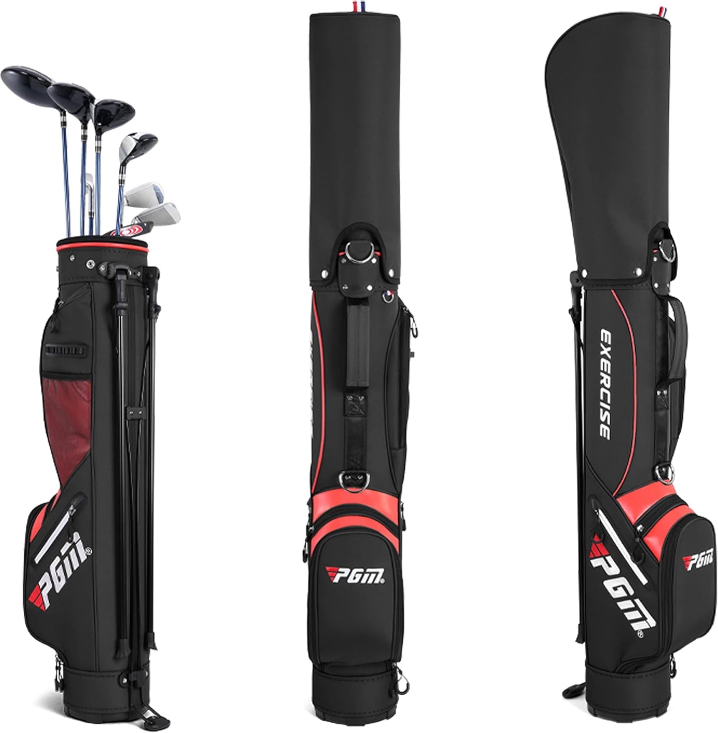 PGM Sunday Golf Stand Bag for Women and Men - Easy Carry Pitch Lightweight Golf Stand Bag with Cooler Pouch and Valuables Pocket for Driving Range Par 3 Executive Courses