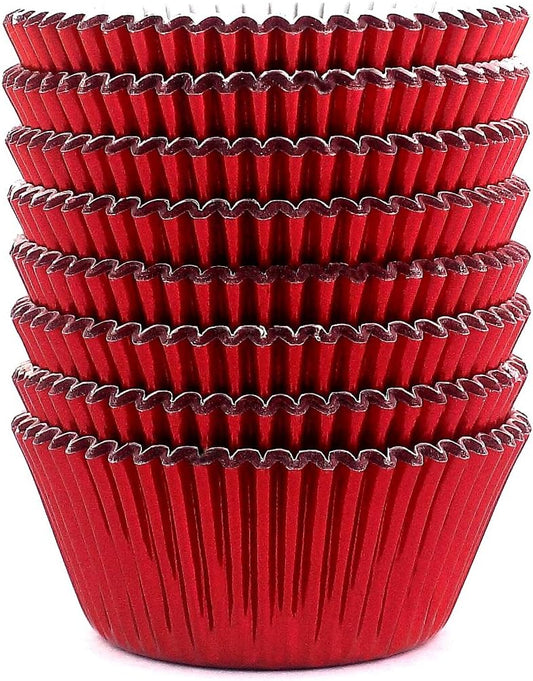 Eoonfirst Red Foil Cupcake Case Liners Valentine's Day Baking Muffin Paper Cups 200 Pcs