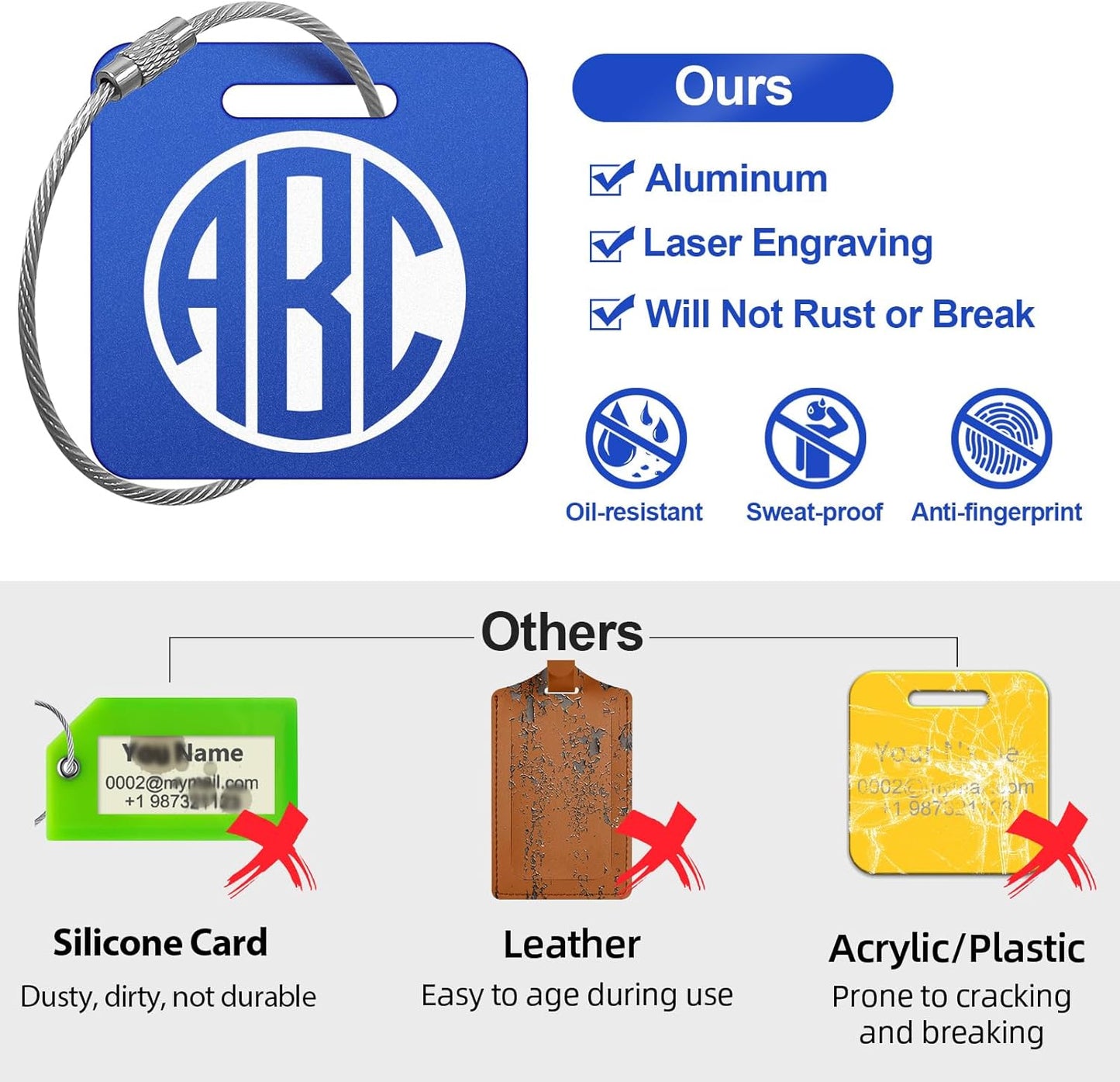 Personalized Monogram Luggage Tags for Suitcases - Metal Engraved Custom ID Luggage Name Tag Pink Black - School Bag Backpack Tags for Kids Women Golf Sport Baggage Travel Essentials