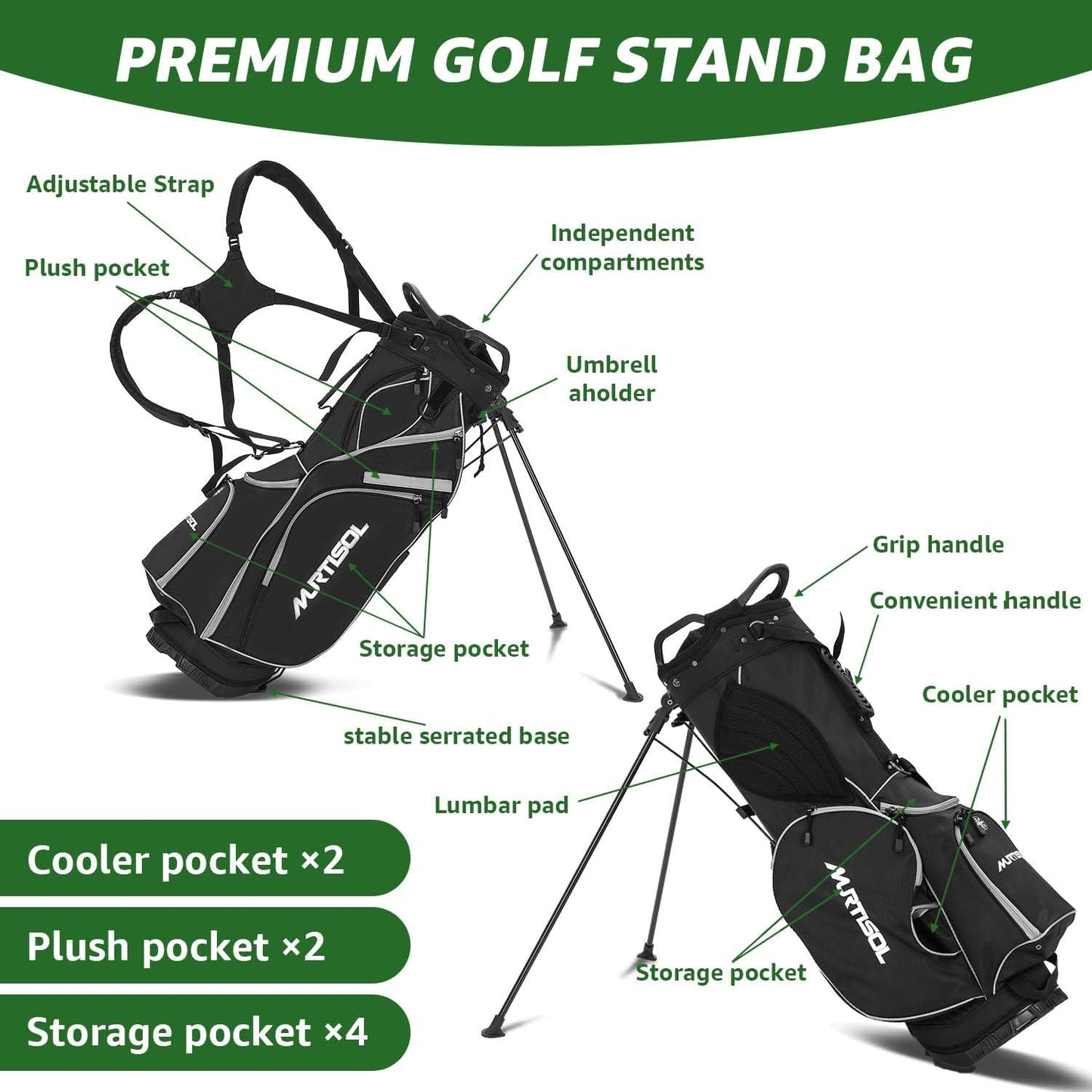 10 Pieces Golf Clubs Full Set Mens Right Hand,Golf Set Includes Stand Bag with Rain Hood, 1#Driver 3#Wood #5 Hybrid,with 3 Head Covers, 6# 7# 8# 9# PW# Irons and Putter