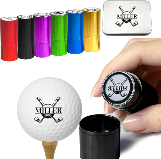 ONFAON Custom Golf Ball Stamp, Personalized Name Golf Ball Marker Stamp with Monogram Logo, Reusable Inking Customized Golf Stamper Accessories Gifts for Golfers