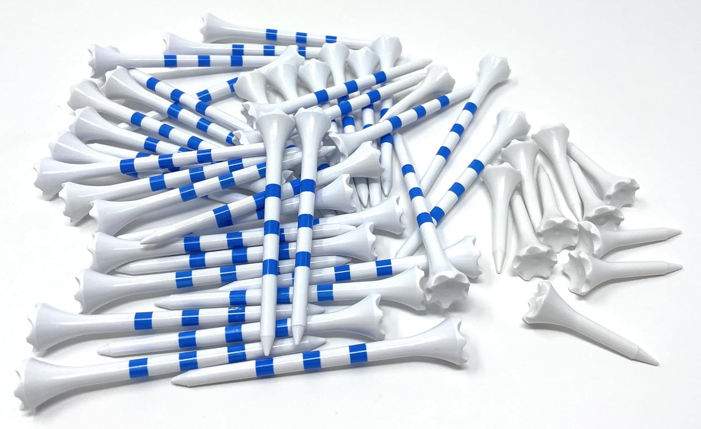 NorthPointe Golf Tees Plastic Combo Length Pack of 50 Includes (40 Count) 3 ¼” Plastic Golf Tees + (10 Count) 1½ Plastic ShortTees for Irons, Hybrids, Par Threes