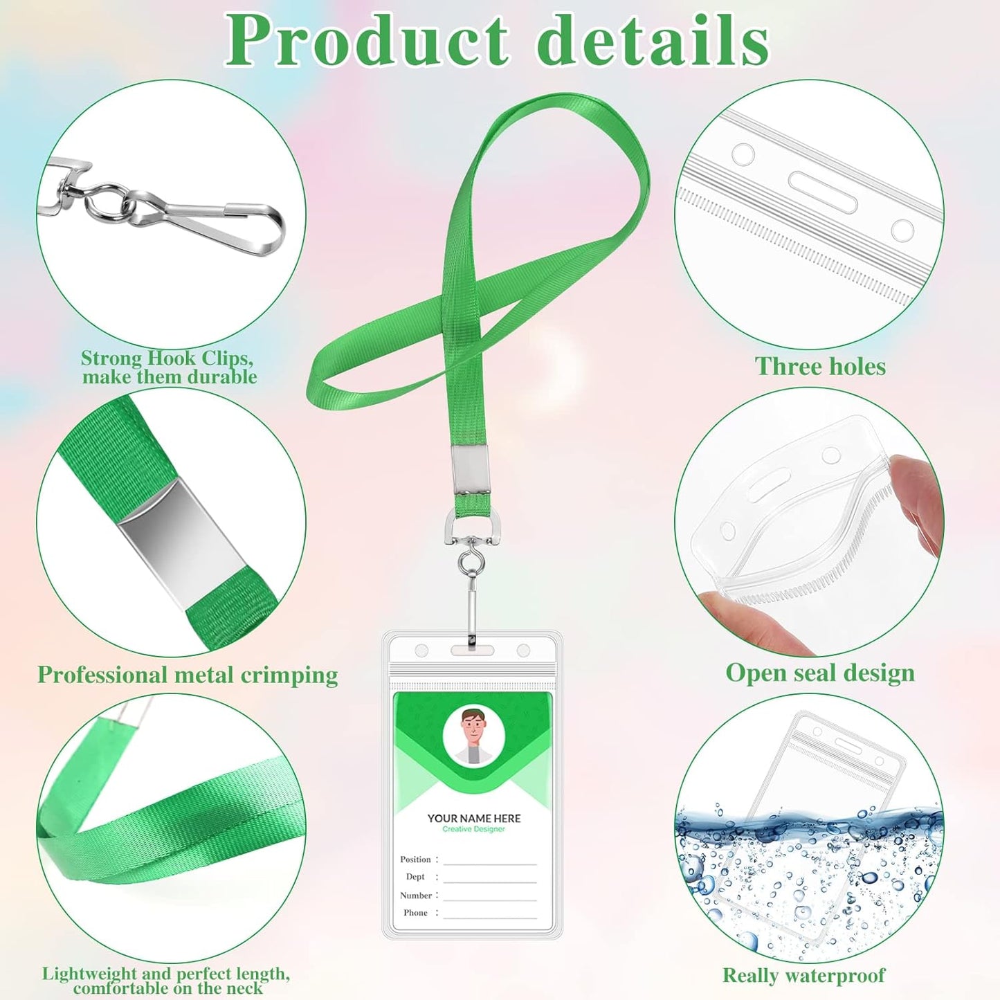 48 Pack Lanyards for ID Badges Cruise Lanyard for Ship Cards with Waterproof ID Badge Holder Cruise Essentials 2025 (12 Colors)