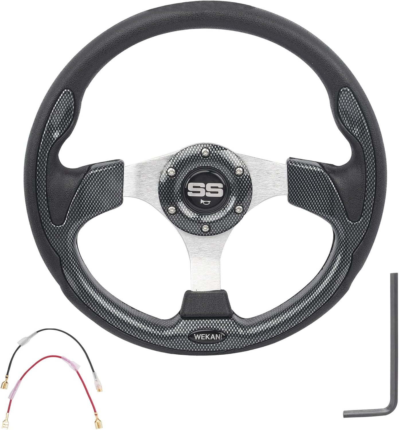 Golf Cart Steering wheel for EZGO YAMAHA and Club Car Precedent Most Golf carts Silver Gray