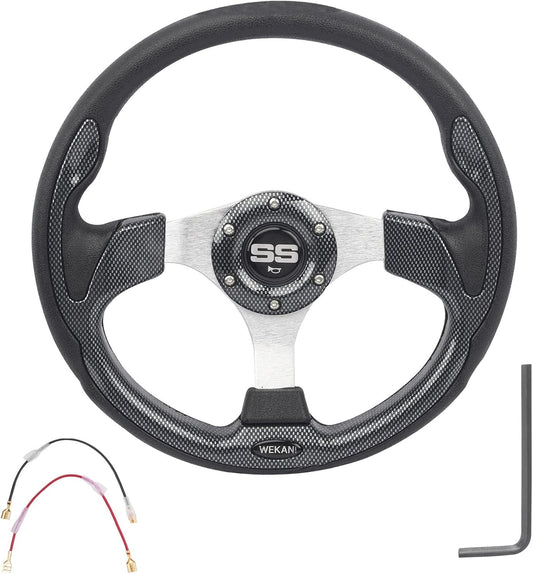 Golf Cart Steering wheel for EZGO YAMAHA and Club Car Precedent Most Golf carts Silver Gray
