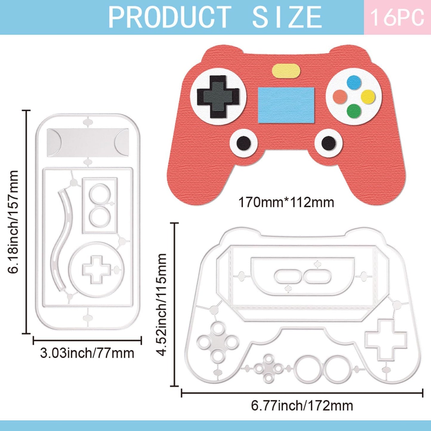 GLOBLELAND Game Console Gift Card Holder Cutting Dies for Card Making Game Machine Cut Die for DIY Scrapbooking Journal Embossing Paper Craft Decor