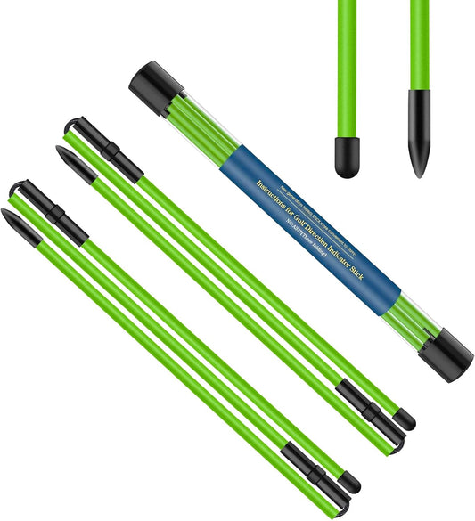 Golf Alignment Sticks 2 Pack,Golf Alignment Rods Upgraded 48" Collapsible Golf Practice Sticks Golf Training Aid for Aiming,Putting,Golf Training Sticks with Clear Tube Case