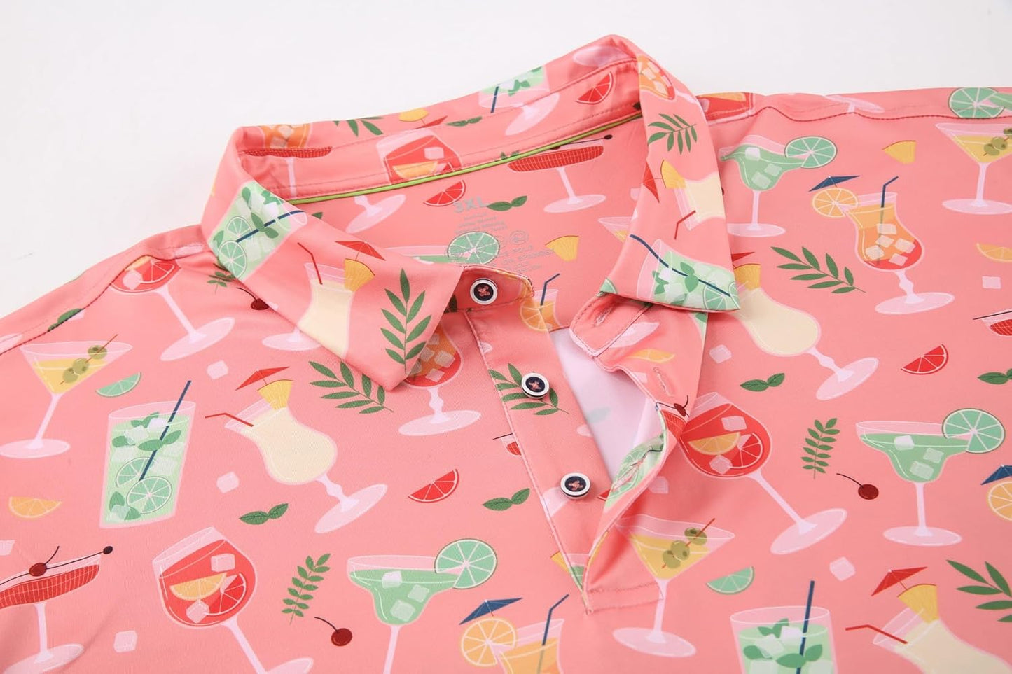 Alex Vando Mens Hawaiian Golf Shirt Moisture Wicking Digital Print Golf Shirts for Men