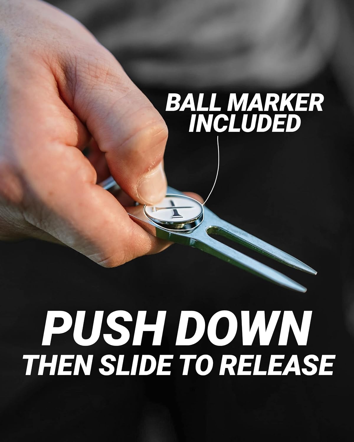 Blue Tees Golf 6-in-1 Premium Divot Tool & Ball Marker - Bottle Opener - Club Tee - Groove Cleaner - Putting Alignment - Designed to Be the Ultimate Tool for the Green – Silver