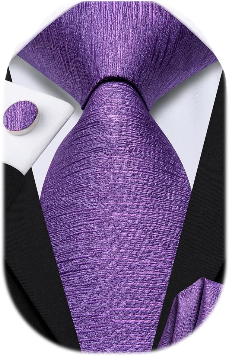 Dubulle Mens Paisley Striped Tie WOVEN Necktie for Men and Handkerchief Cufflinks Set Wedding Formal Business