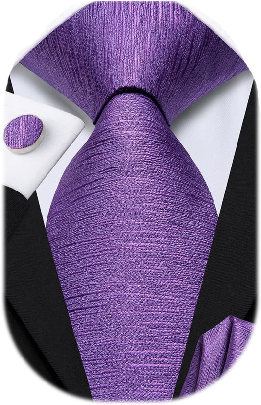 Dubulle Mens Paisley Striped Tie WOVEN Necktie for Men and Handkerchief Cufflinks Set Wedding Formal Business