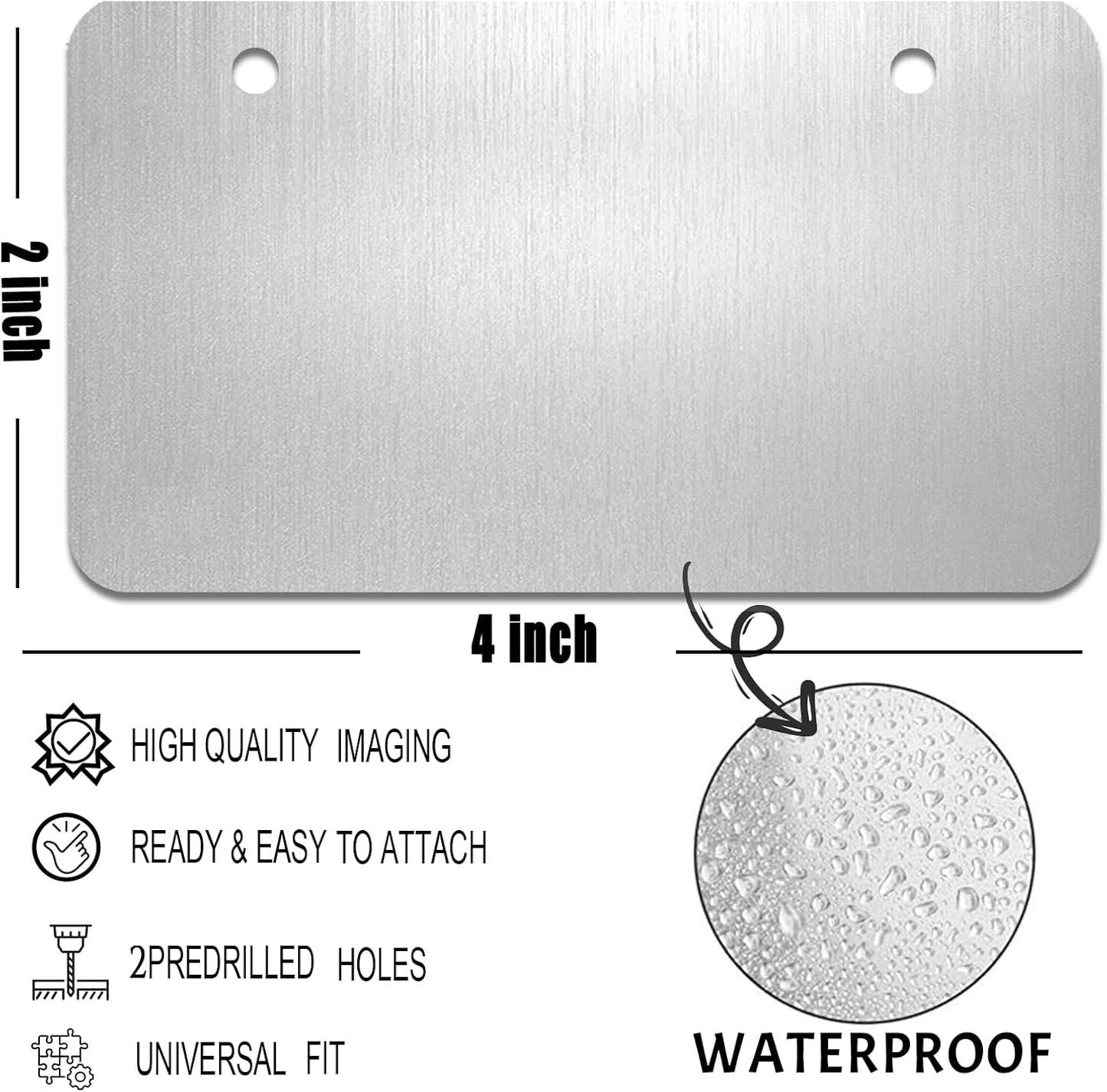 Custom License Plate,4x2 Inches Front License Plate,Thick Rust-FreeCustom Car Tags,Personalized License Plate for Kids Bike | Toy Car | Keychain