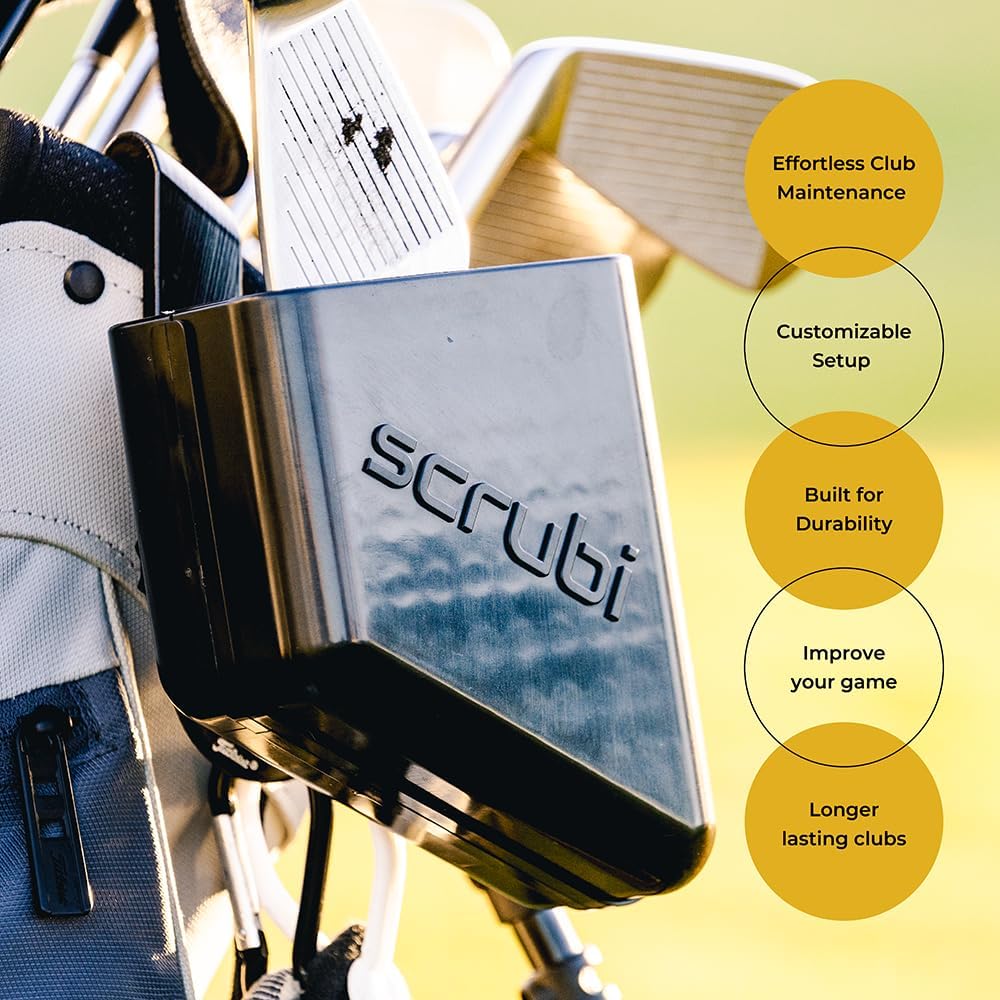 Scrubi Golf Club Cleaner for Your Golf Bag - Compact & Efficient Cleaning Tool for Golf Clubs – Easy to Use & Waterproof Design – Includes Strong Nylon Brush – Perfect for Irons