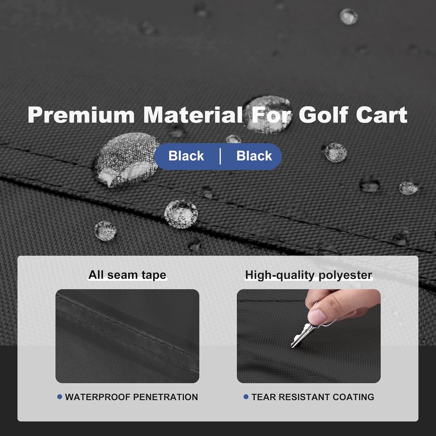 Explore Land Waterproof Golf Cart Cover Universal Fits for Most Brand 2/4/6 Passenger Car