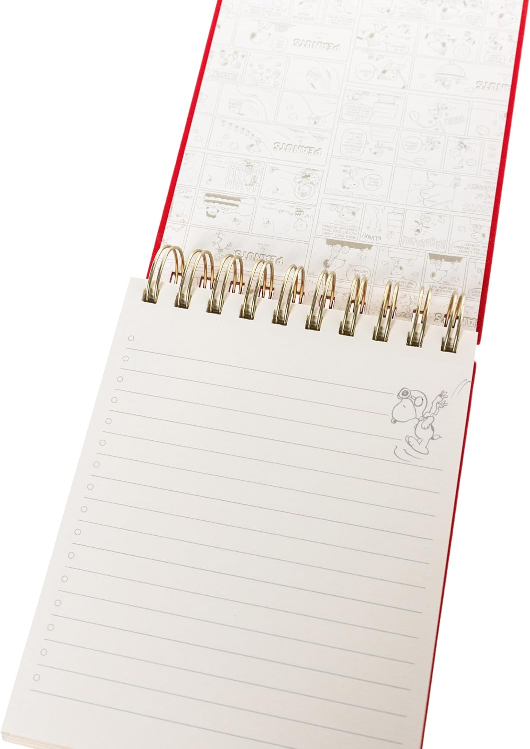 Peanuts Jotter by Graphique Luxe Collection, Fabric-Wrapped Hardcover Spiral Notebook, Gold Foil Embossing, 125 Pages