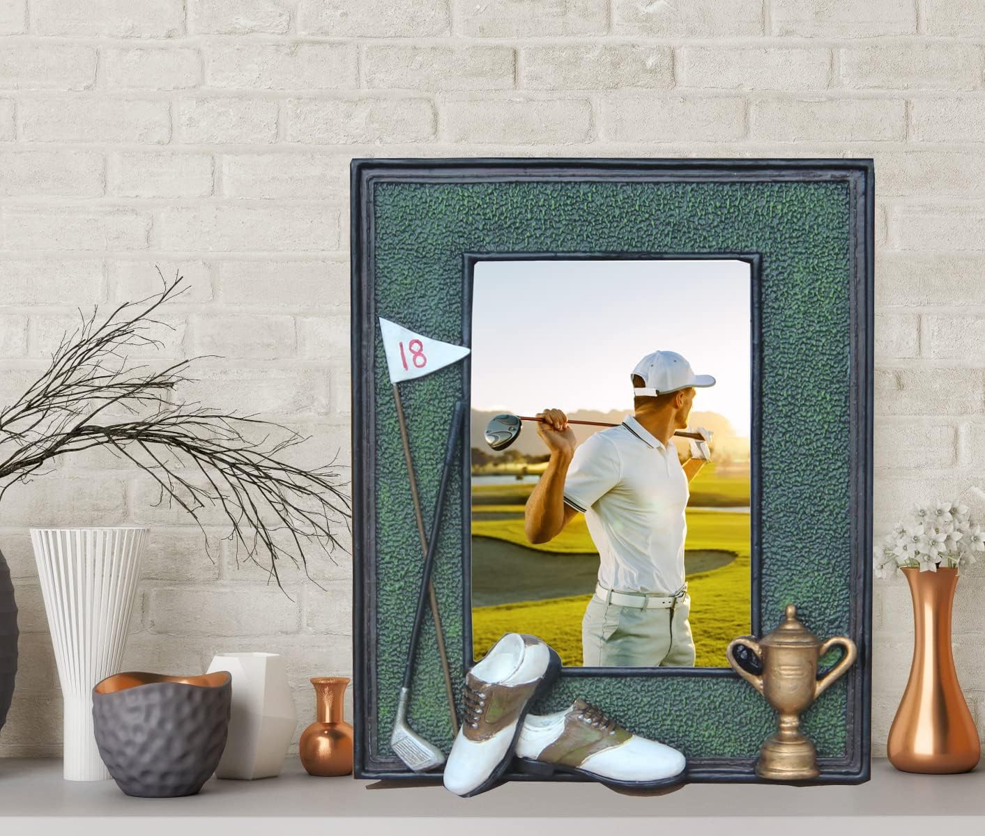3D Golf Photo Frame - Unique Handmade Golf Gifts for Father/Men/Women/Dad/Mom (Black-2)