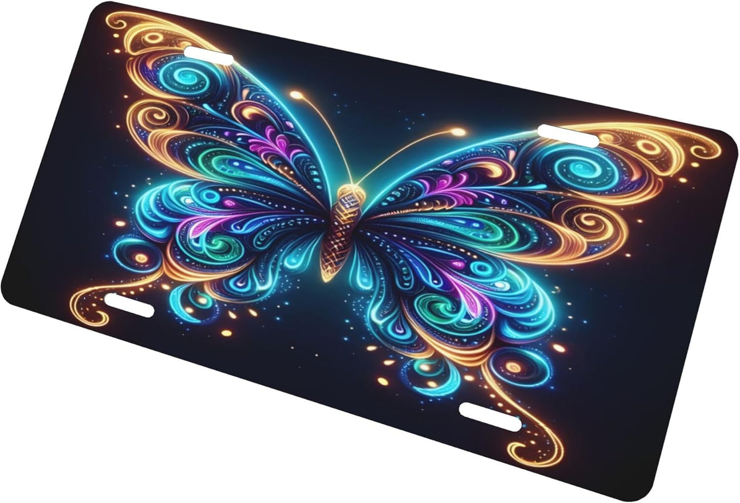 Custom License Plate Personalized Animal Butterfly Funny Aluminum Front License Plates Decorative Rust-Free Metal Car Plate Covers for Women Men Car Tag Accessories fit Truck SUV Rv 12 X 6 in