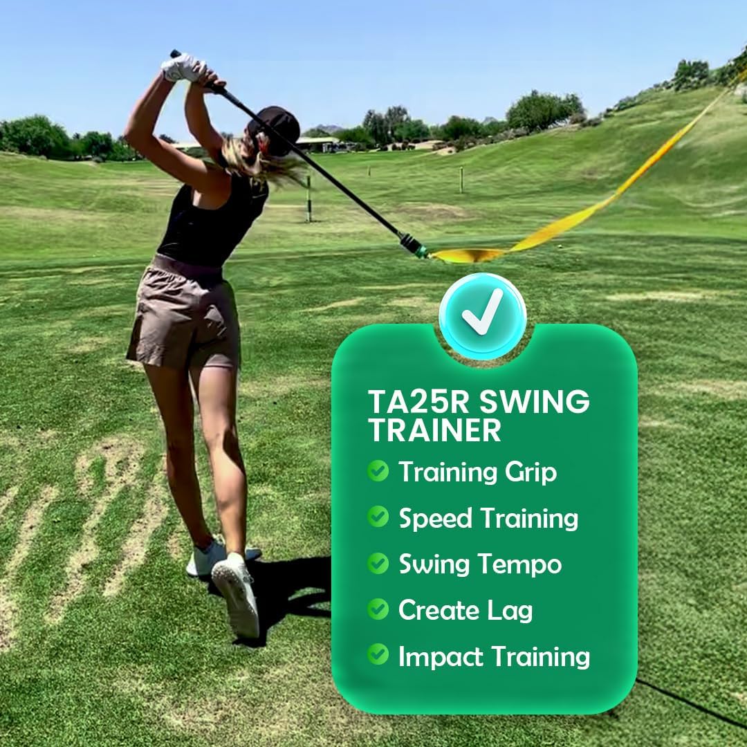 13UnderGolf TA25R Golf Swing Trainer Aid for Indoor Practice Speed and Impact Training, Improved Rhythm, Grip, Flexibility, Balance, Tempo and Strength