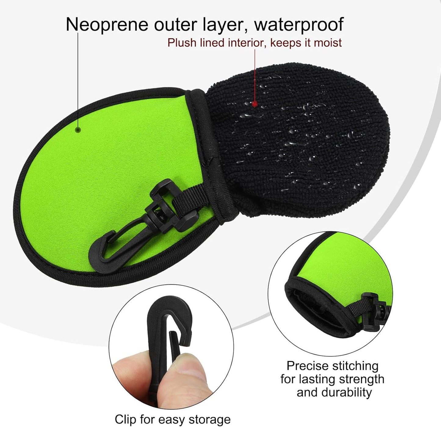 PATIKIL Golf Ball Washer Pouch, Portable Golf Balls Cleaner Pocket Bag with Hanging Clip for Women Golf Exercise