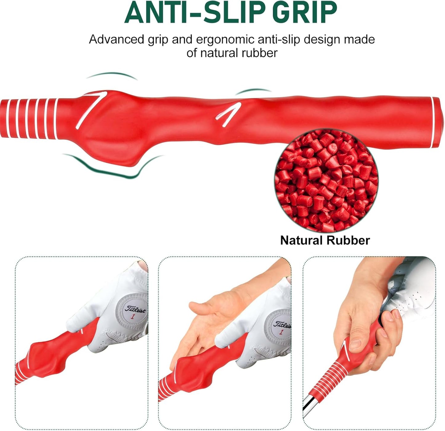 Golf Grip Swing Training Aid - Retractable Click Club Trainer Indoor Practice Warm Up Stick Flexible Telescopic Short Club Tempo Sound Release Trainer Devices
