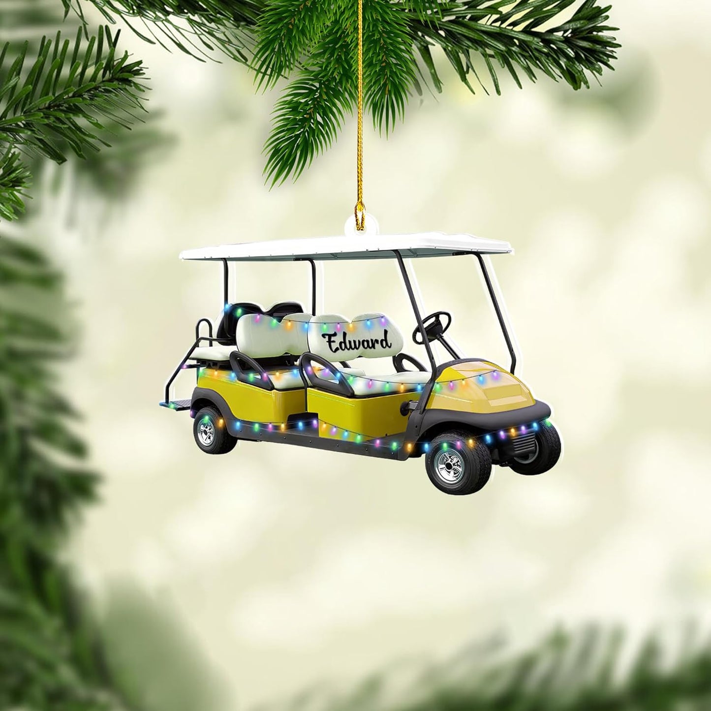Personalized Golf Ornaments for Christmas Tree 2025 Custom Golf Christmas Ornament Golfing Bag Ornament Sports Golf Cart Ornaments Gift for Golfer Bag Golfing Lovers Hanging Decoration (G20)