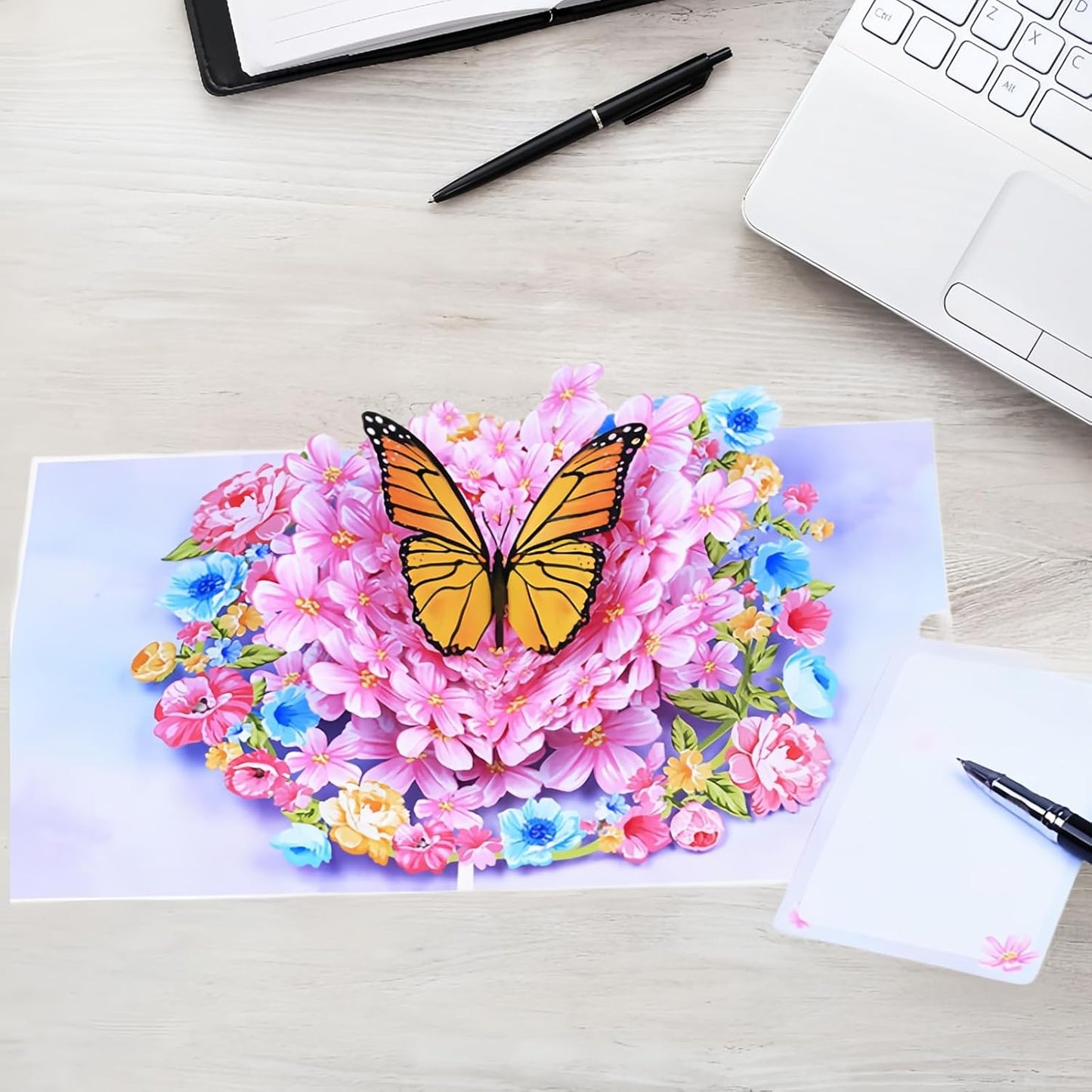 Steelhill 3D Pop Up Cards,Flower Greeting Cards for Women,Valentines Day Gifts Cards for Kids School,Card with Envelope for Mother's Day Thinking of You Card for Wife,Girlfriend(Flower card)