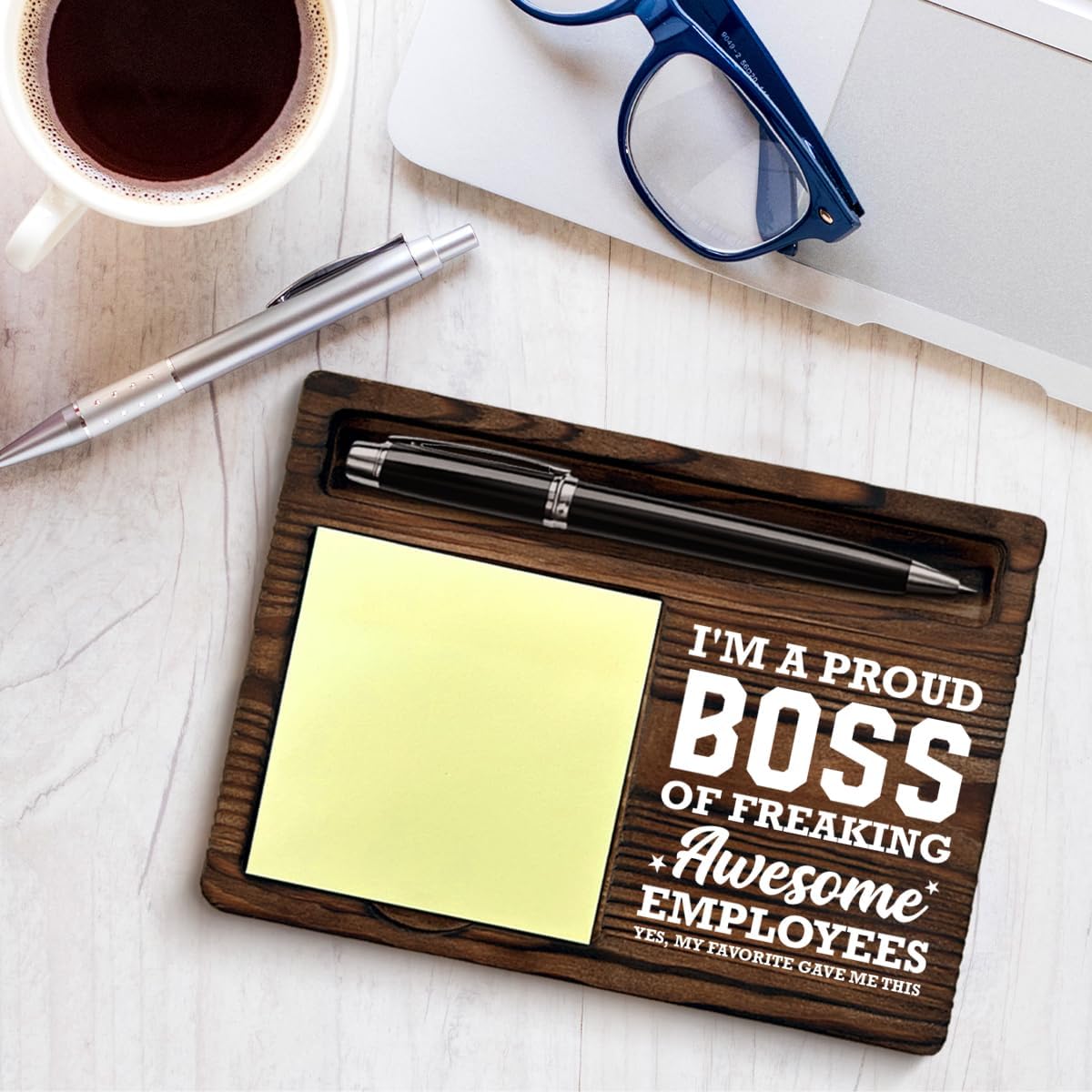 Boss Gifts for Men, Thank You Appreciation Gifts for Boss Boss's Day Leaving Retirement Birthday, Sticky Note Holder Gift for Bosses Office