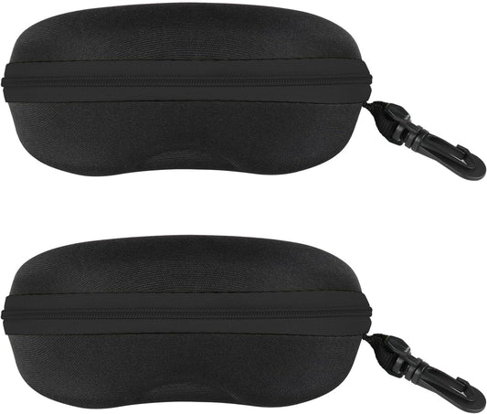 INNOLIFE Zipper Hard Shell Sunglasses Cases, Portable Travel Eyeglasses Cases with Plastic Hook for Men Women