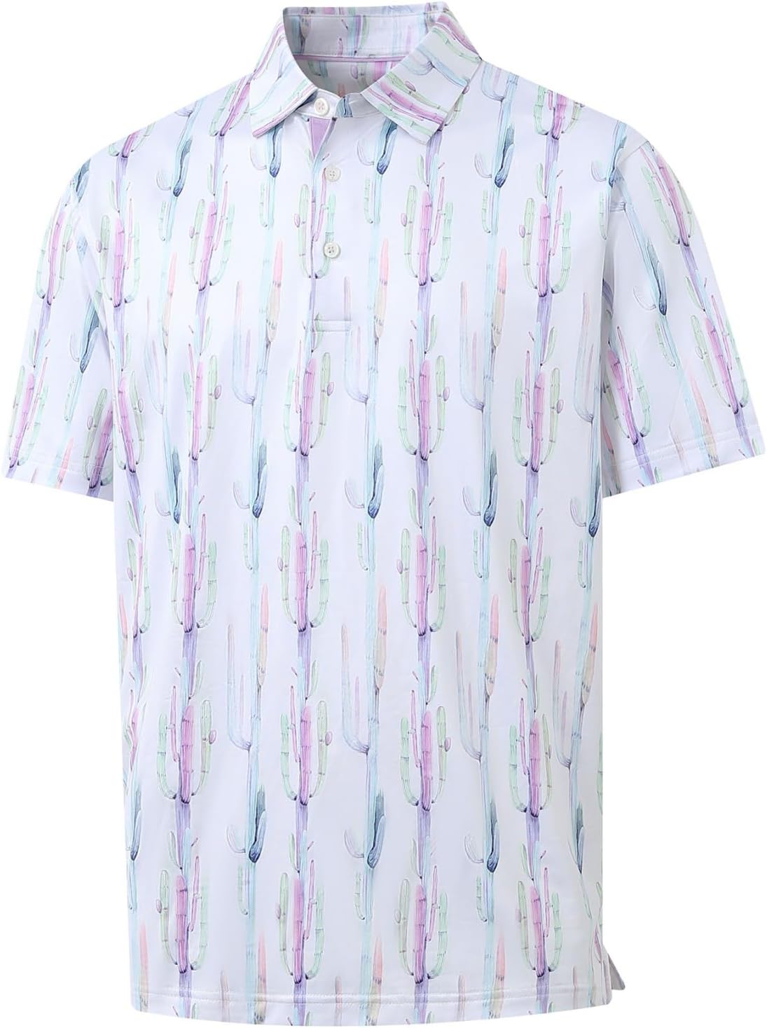 Golf Shirts for Men Dry Fit Short Sleeve Print Performance Moisture Wicking Polo Shirt