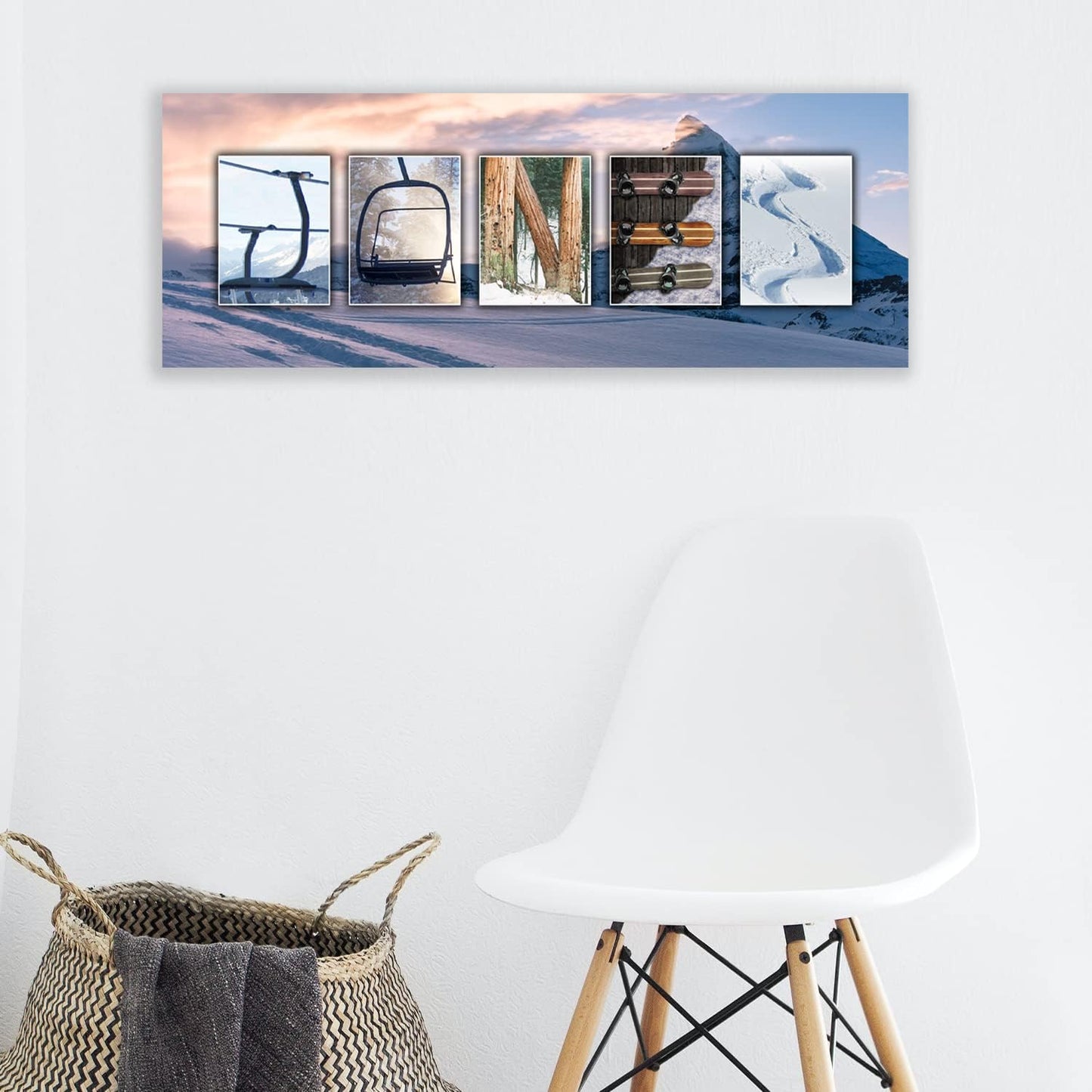 Personal-Prints SNOWBOARDING Personalized Name Art Gift | Customized for the Snowboard Instructor, Avid Boarder, or Team | Unique Photo Canvas Wall Art Décor (6"x18" Stretched Canvas)