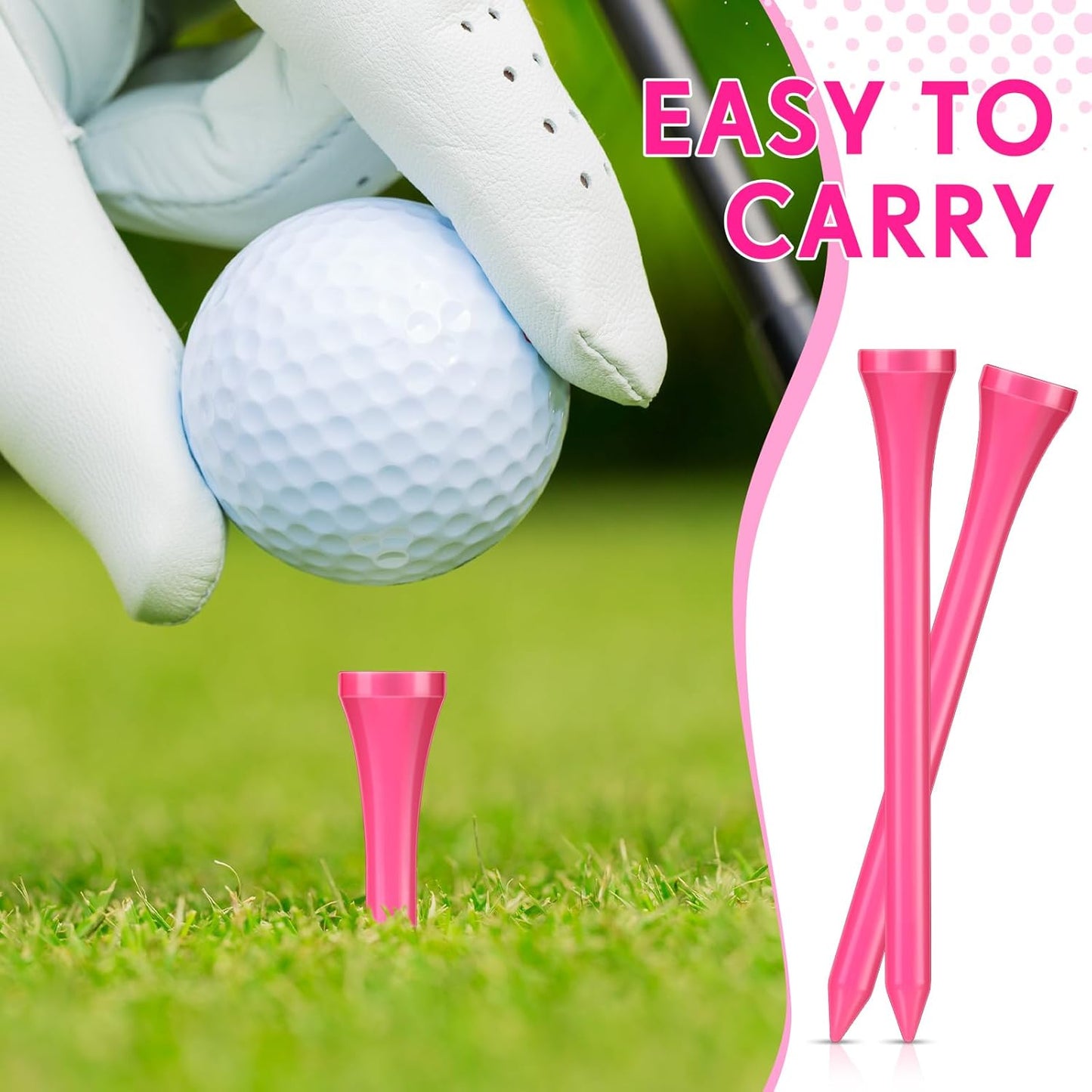 Jenaai 200 Pcs Golf Tees Bamboo Golf Tees Professional Golf Tees Bulk for Women Golf Club Accessories