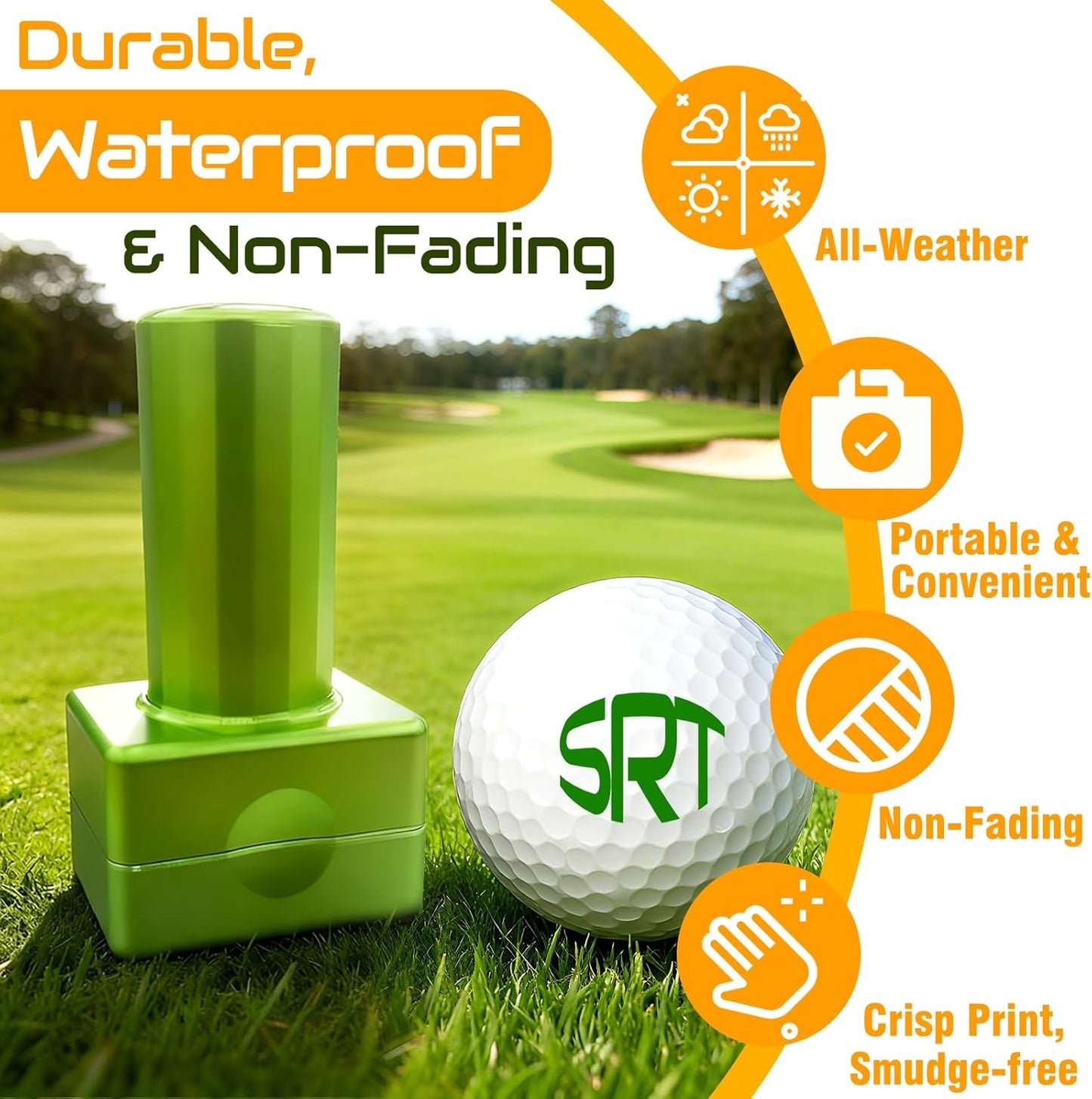 Custom Golf Ball Stamps, Personalized Waterproof Golf Ball Marker with Ink, Customized Golf Accessories Gifts for Men Women Golfer